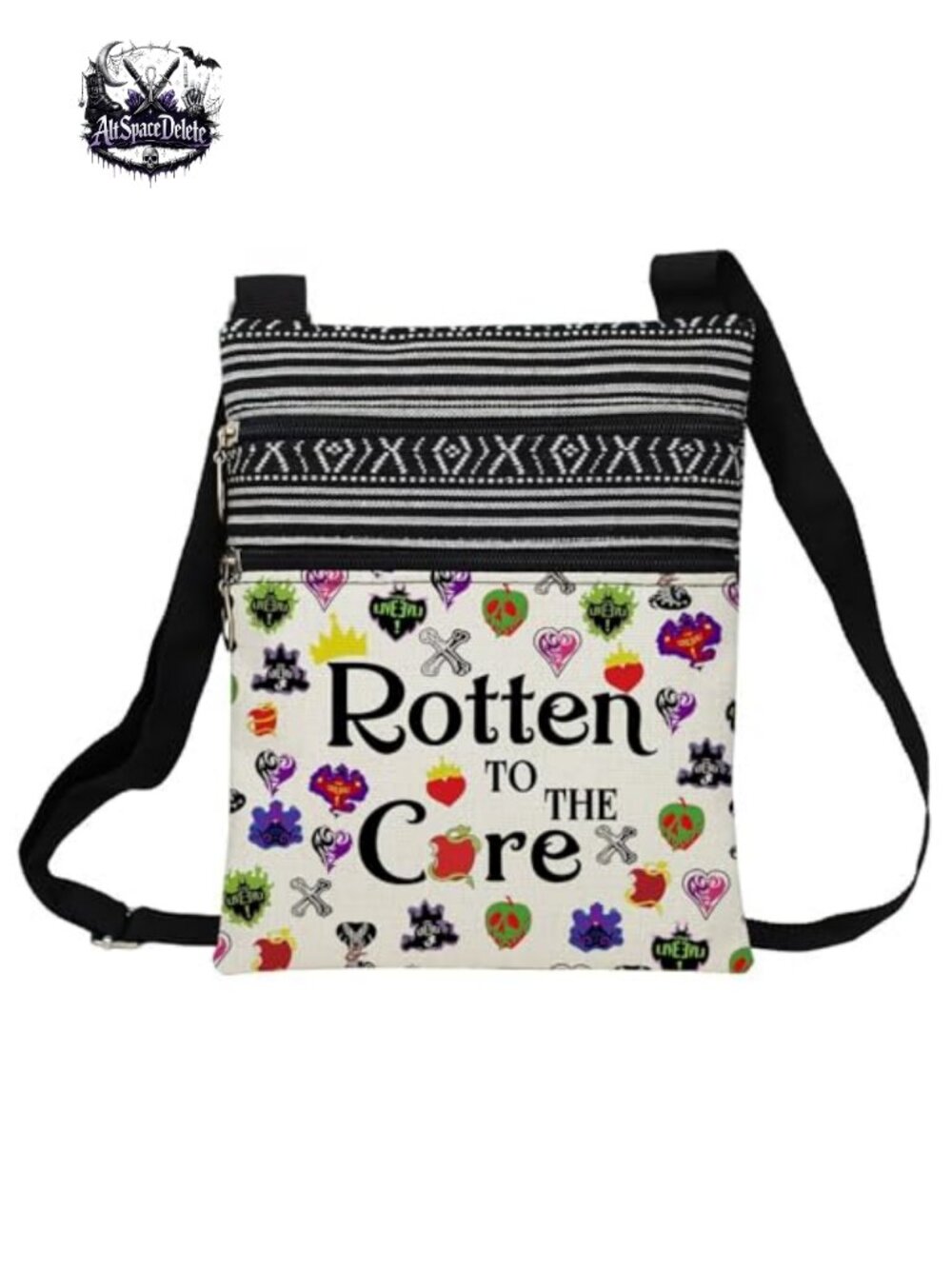 Polyester Sling Crossbody Bag Adjustable Strap Zipper Pockets Small Messenger